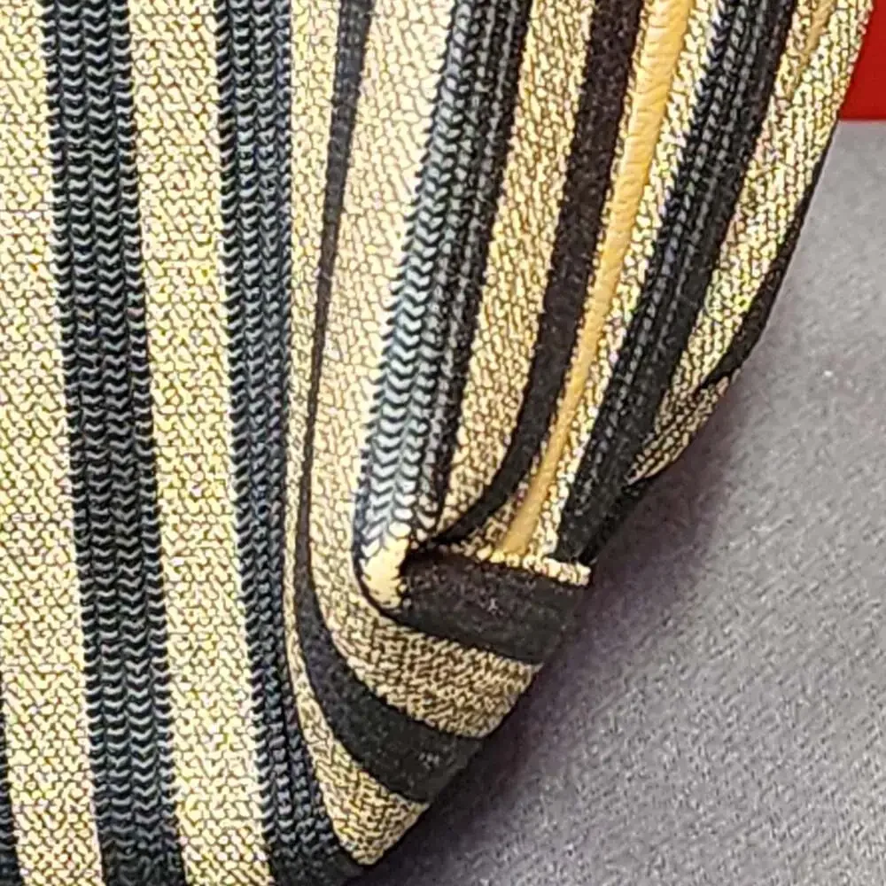 Fendi Vintage Pequin Stripe Coated Canvas Cosmetic Pouch